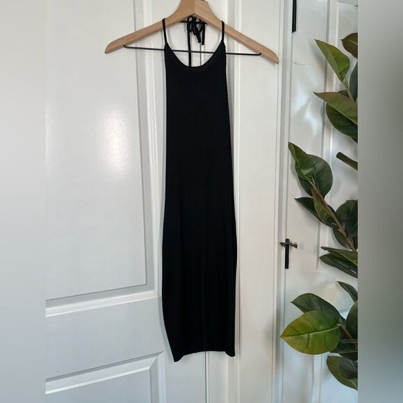 Better be black halter dress size large backless women’s vacation mini dress B55 - Picture 1 of 5